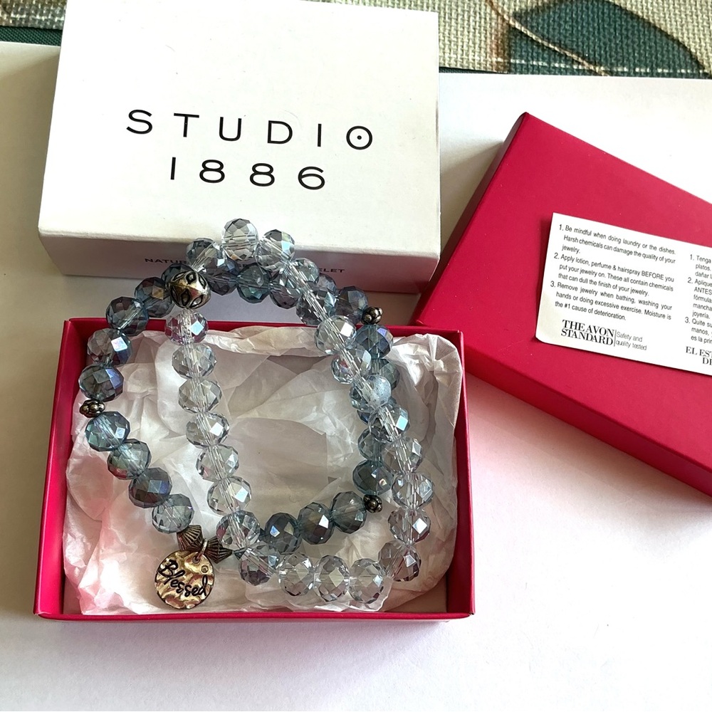 Avon Studio 1886 Crystal and Silver Charm Bracelet
